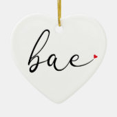 Modernes Script Red Liebe Heart Bae Definition Keramik Ornament (Vorne)