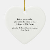 Modernes Script Red Liebe Heart Bae Definition Keramik Ornament (Hinten)