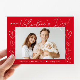 Modernes Script Red Valentine's Day Foto Feiertagskarte