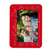 Modernes Script Red Valentine's Day Foto Magnet (Vertikal)