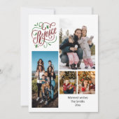 Modernes Script REJOICE 4 Foto Collage Weihnachten (Vorderseite)