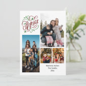 Modernes Script REJOICE 4 Foto Collage Weihnachten (Stehend Vorderseite)