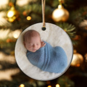 Modernes Script Religious Boy Baptism Foto Keramik Ornament