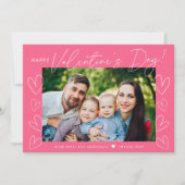 Modernes Script Rosa Valentinstag Foto Feiertagskarte (Vorderseite)