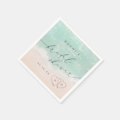 Modernes Script Sand Hearts Beach Brautparty Serviette (Ecke)