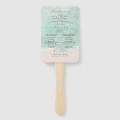 Modernes Script Sand Hearts Beach Hochzeitsprogram Fächer (Rückseite)