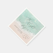 Modernes Script Sand Hearts Beach Probe Dinner Serviette (Ecke)