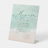 Modernes Script Sand Hearts Brautparty Mimosa Bar Sockelschild (Vorderseite)