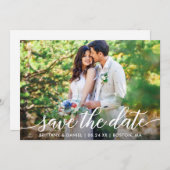 Modernes Script Save the Date Foto W Card (Vorne/Hinten)