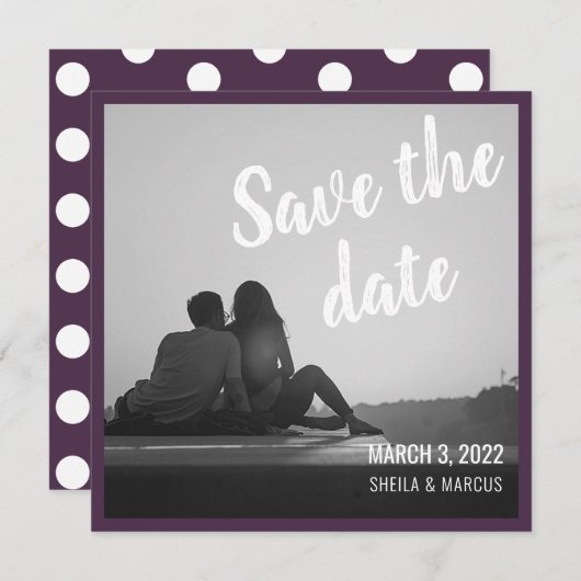 Modernes Script Save the Date Hochzeitsfotokarte (Vorne/Hinten)