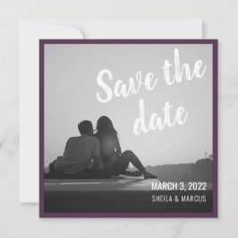 Modernes Script Save the Date Hochzeitsfotokarte