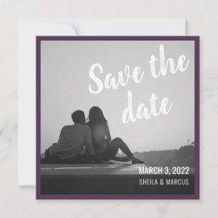 Modernes Script Save the Date Hochzeitsfotokarte