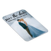 Modernes Script Save the Date Verlobung Foto B Magnet (Rechte Seite)
