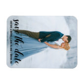 Modernes Script Save the Date Verlobung Foto BL Magnet (Horizontal)