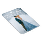 Modernes Script Save the Date Verlobung Foto W Magnet (Rechte Seite)