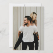 Modernes Script Schriftart Blue Foto Save the Date (Rückseite)