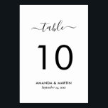 Modernes Script Schwarz und Weiß Hochzeit Tischnummer<br><div class="desc">Elegante Schwarz-Weiß-Hochzeitskarte mit einem modernen Script-Schriftart. Matching-Elemente verfügbar.</div>