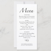 Modernes Script schwarz & weiß | Menü-Karte für Ho (Vorderseite)