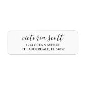 Modernes Script Schwarz & Weiß-Rücksendeadressen-A (Vorne)