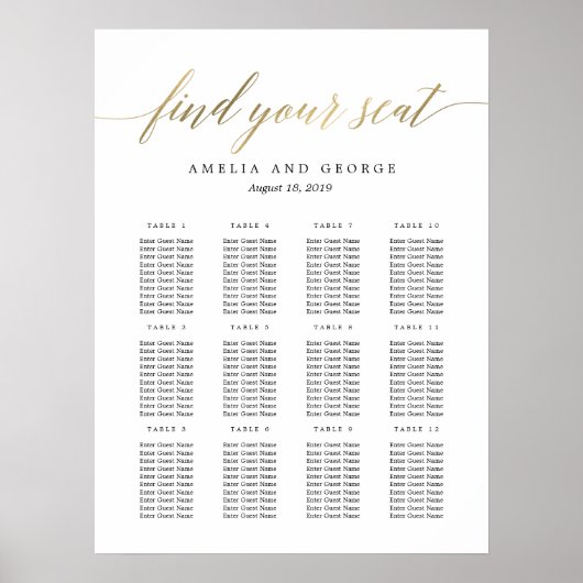 Modernes Script Seekarten-Poster Poster (Vorne)