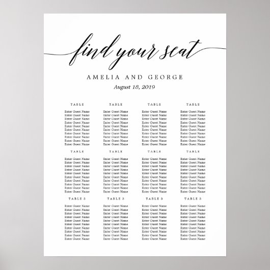 Modernes Script Seekarten-Poster Poster (Vorne)