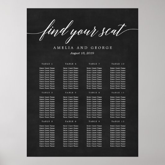 Modernes Script Seekarten-Poster Poster (Vorne)