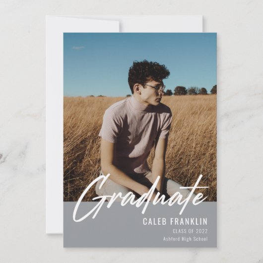 Modernes Script Senior Class Foto Abschluss (Vorderseite)