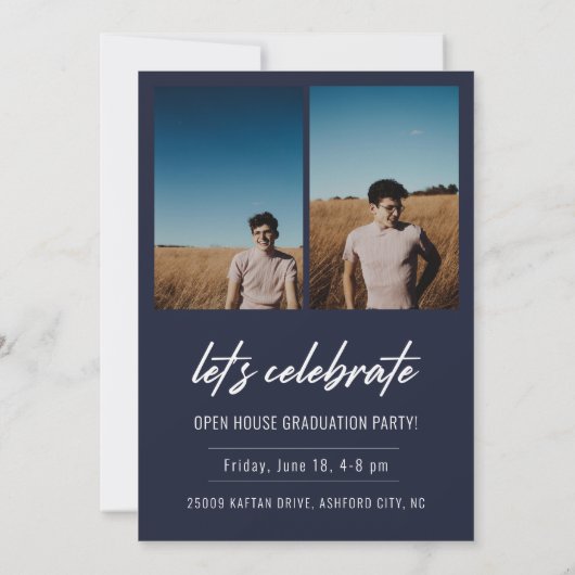 Modernes Script Senior Class Foto Abschluss (Rückseite)