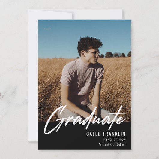 Modernes Script Senior Class Foto Abschluss (Vorderseite)