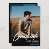 Modernes Script Senior Class Foto Abschluss (Vorne/Hinten)