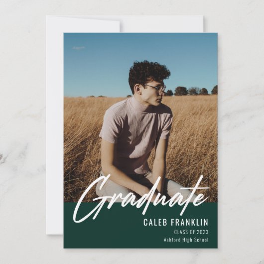 Modernes Script Senior Class Foto Abschluss (Vorderseite)