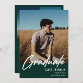 Modernes Script Senior Class Foto Abschluss (Vorne/Hinten)