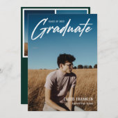 Modernes Script Senior Class Foto Abschluss (Vorne/Hinten)