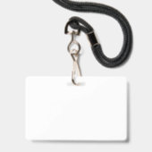 Modernes Script Signature Usher Name Abzeichen Ausweis (Rückseite mit Lanyard)