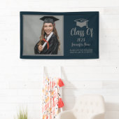 Modernes Script Silver 2023 Custom Abschluss Squar Banner (Insitu)