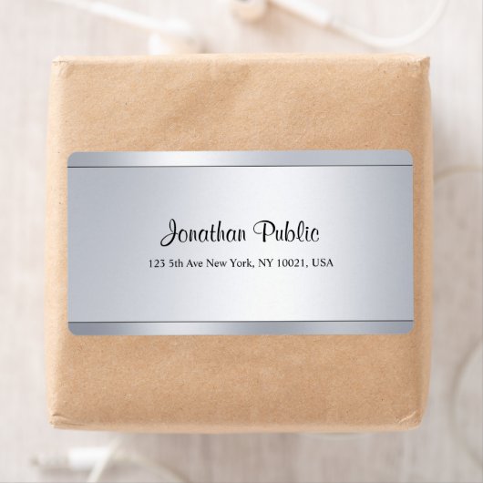 Modernes Script Silver Chic Schlichte Lieferadress (Insitu)