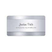 Modernes Script Silver Elegante Template Trendy Adressaufkleber (Vorne)