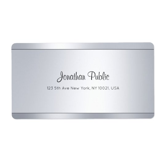 Modernes Script Silver Glam Coole Lieferadresse (Vorne)