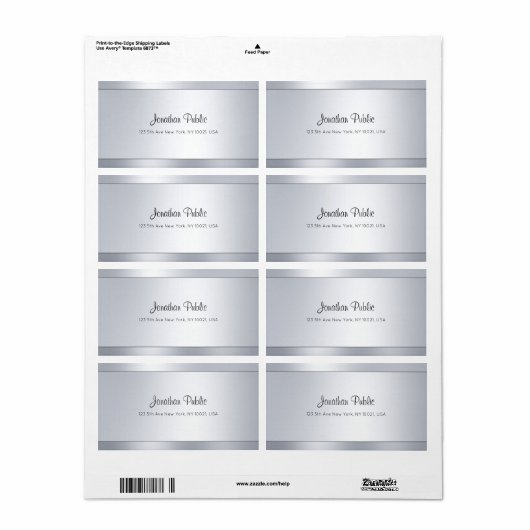 Modernes Script Silver Glam Coole Lieferadresse (Vorne)