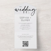 Modernes Script Silver Gray Wedding All In One Einladung (Innen Boden)
