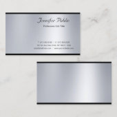 Modernes Script Silver Luxus Beruflich Graceful Visitenkarte (Vorne/Hinten)