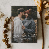 Modernes Script Simple Wedding Foto Save the Date Magneteinladung