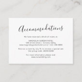 Modernes Script Simple Wedding Hotel Unterkünfte Begleitkarte (Vorderseite)