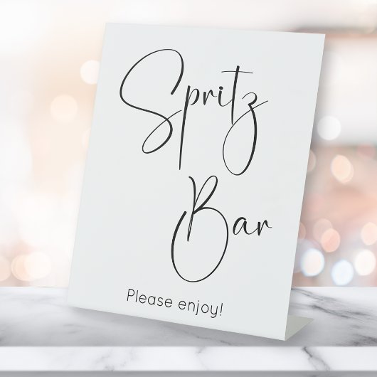 Modernes Script Spritz Bar Sockelschild