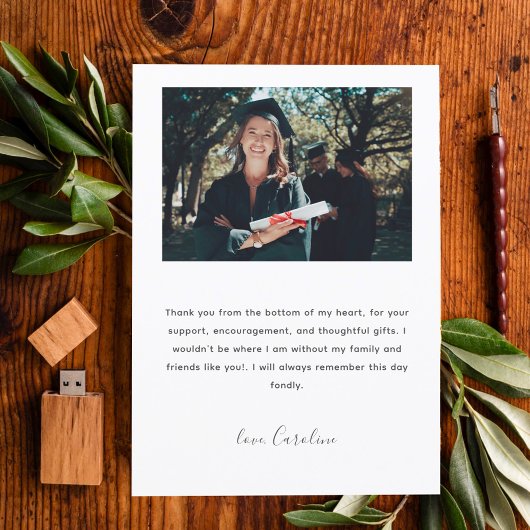 Modernes Script Stilvoller Abschluss Danke Karte