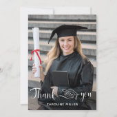 Modernes Script Stilvoller Abschluss Danke Karte (Vorderseite)
