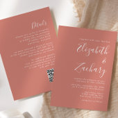 Modernes Script Terracotta QR Code Hochzeit Einladung