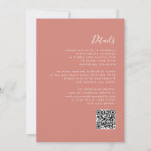 Modernes Script Terracotta QR Code Hochzeit Einladung (Rückseite)