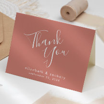 Modernes Script Terracotta Wedding Vielen Dank