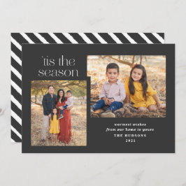 Modernes Script Tis The Season Calligraphy Foto Feiertagskarte